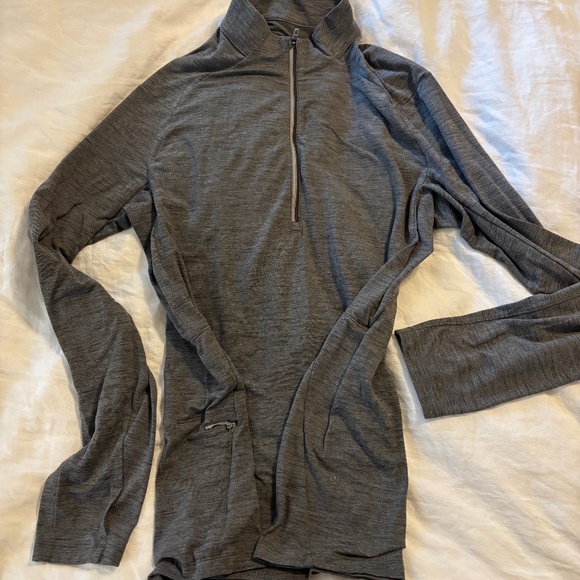 Lululemon Men's gray/heather quarter zip top - Picture 1 of 1